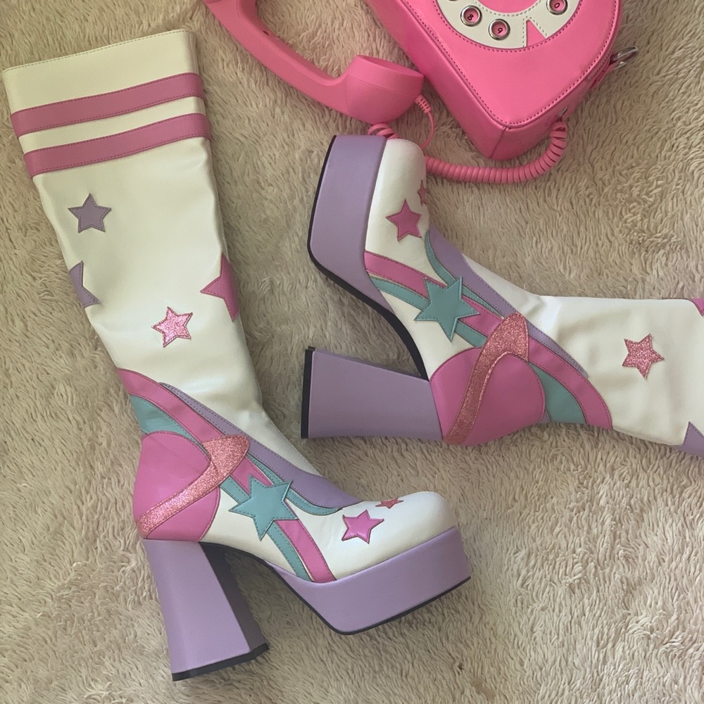 New Sugar Thrillz Platform Disco Boots